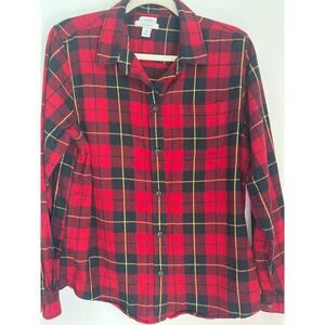 L.L. Bean Red and Black Plaid Button-Down Shirt